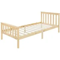 ML-DESIGN Bettgestell Holz Tagesbett, Jugend Einzelbett mit Kopf- & Fußteil, Holzbettgestell, Kinderbett, Bettrahmen Massivholz Bett Jugendbett Kiefer Natur