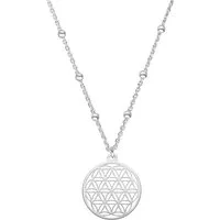 SCHOSCHON Kette mit Anhänger Lebensblume Kügelchen Anhängerkette 925 Silber (Geschenkidee, filigranes Schmuckstück Damen), zart filigran zeitloss