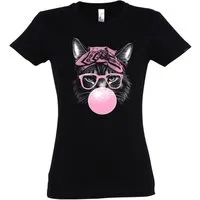 Youth Designz Print-Shirt Cool Cat Glasses Damen T-Shirt mit modischem Frontprint