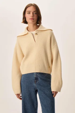 des petits hauts - Pullover - Domino beige/gelb
