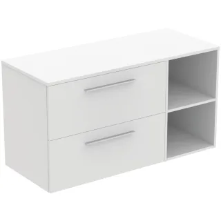 Ideal Standard Möbel-Set 120cm i.life B 2 Auszüge 2 off.Fächer Gr.Chrom Weiß matt, T5757DU T5757DU