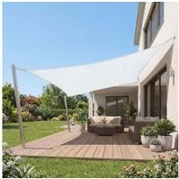 Jardinion Sonnensegel, (Rechteckig 2 x 3m Weiß Sonnenschutz, Luftdurchlässig, 1-tlg), inkl. Befestigungsseil