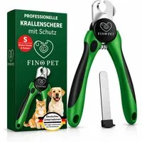 FinoPet Krallenschneider Krallenschere für Hunde & Katzen - Mit Schutz & Abstandhalter, (Krallenzange für Kleine Krallen - Krallenfeile im Griff - Hundekrallen Schneider, 1-tlg), Alternative zu Nagelschere & Krallenschleifer
