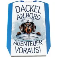 speecheese Parkscheibe Matrosen Dackel im Boot Parkscheibe - Abenteuer voraus