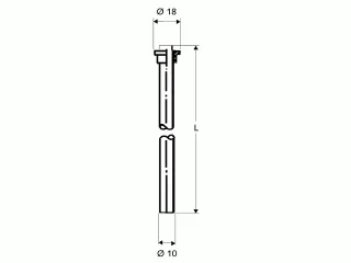 Schell Kupferrohr 1/2" Lötnippel d:10mm 500mm chrom 235020699