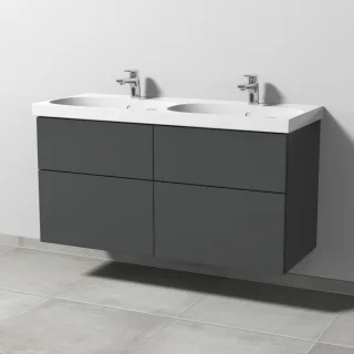 Sanipa 3way Waschtischunterbau zu Geberit Acanto Waschtisch mit 4 Auszügen, Anthrazit-Matt SM42022