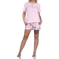 Normann Pyjama Damen kurzarm Schlafanzug Shorty Pyjama in floralem Alloverprint