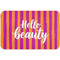 OnlyWow Badematte Modern - Hallo - Orange, Höhe 10 mm, Polyester, Rechteckig, Badezimmerteppich, Badteppich, Rutschfest, Badvorleger, Waschbar