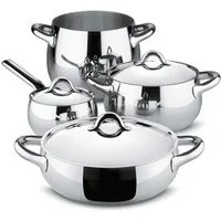 Alessi Topf-Set Topf-Set 7-tlg. Mami edelstahl, Edelstahl (Gläserset, 1-tlg., 2x Sektglas), 18/10 Edelstahl, Ø20cm, spülmaschinenfest