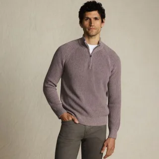 DRIFTER Pullover mit Reißverschluss, Herren, size: regular, Grün, Baumwolle, by Lands' End