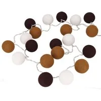 Guru-Shop LED-Lichterkette Stoff Ball Lichterkette, 20`er LED Kugel..