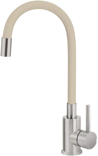 Neuesbad Spültischarmatur mit flexiblem Auslauf, Edelstahl-Beige NB1DEBOC57201