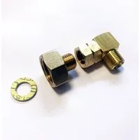 Phönix Germany Anschlussstück gs(a)+winkel, (1/2"R x1/4"lks Gasadapter Messing + Verbindungswinkel 1/4"lks, 2-tlg), Übergangstück/ Adapter + Verbindungswinkel 90° 1/4' links