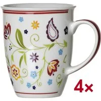 Ritzenhoff & Breker Becher Shanti, 4-tlg., Porzellan, 320 ml, Kaffeebecher, spülmaschinengeeignet
