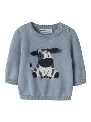 NAME IT - NBMLIGAN LS KNIT Ashley Blue - Gr. - 74