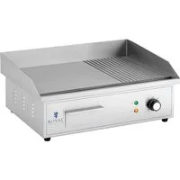 Royal Catering Elektrogrill Elektro Grillplatte glatt + geriffelt Tischgrill Bratplatte 548x350 mm, 3000 W