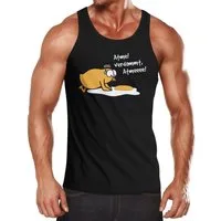 MoonWorks Tanktop Herren Tanktop Spiegelei Spruch Atme! Verdammt Küken Funshirt Muscle mit Print