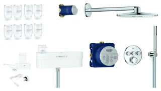 GROHE Unterputz-Duschsystem SmartControl, Purefoam 105812 weiß/chrom, 1058120000 1058120000