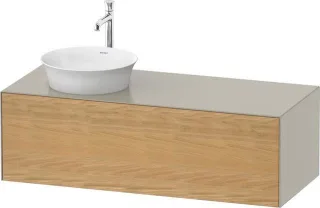 Duravit White Tulip Konsolenwaschtischunterbau wandhängend Natur Eiche & Taupe Matt & Seidenmatt 130 WT4977LH5600010