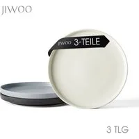 JIWOO Teller 4er Ø27,7cm, Speiseteller Steakteller Dessertteller Brotteller Plate, (3 St), Keramik Hochwertiges Tellerset Bunt Mikrowellen spülmaschinenfest