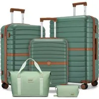KONO Trolleyset, Hartschalenkoffer 20/24/28 Zoll + Reisetasche (36L) + Kosmetiktasche, 360°-Doppelrollen Rollen, (5 tlg)