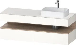 Duravit Qatego Konsolenwaschtischunterbau wandhängend Weiß Hochglanz 1600x550x600 mm - QA47780552200 QA4778055220000