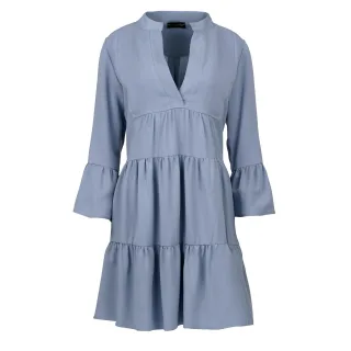Himmelblaues lockeres A-Linien-Kleid