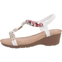 Ital-Design Damen Freizeit Keilsandalette (86016724) Keilabsatz/Wedge Keilsandaletten in Weiß