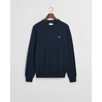 Gant Rundhalspullover CTN/WO C-NECK mit Logostickerei