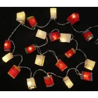 Guru-Shop LED-Lichterkette 20`er LED Lichterkette Lampions - mix rot/weiß