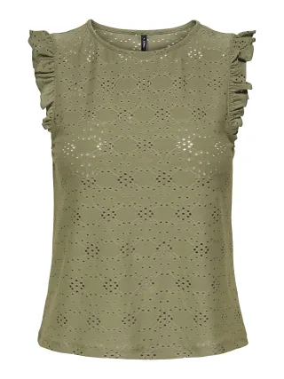 ONLY - ONLSMILLA S/L FRILL TOP JRS - Gr. - L