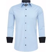 R-NEAL Businesshemd Herren Kontrast Hemd "R-NEAL" Hochzeit-Hemd Slim Fit Stretchhemd