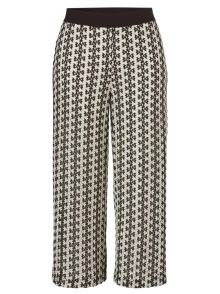 VIA APPIA DUE - Culotte in 7/8-Länge mit weitem Bein und Allover-Muster beige - Gr. - 46