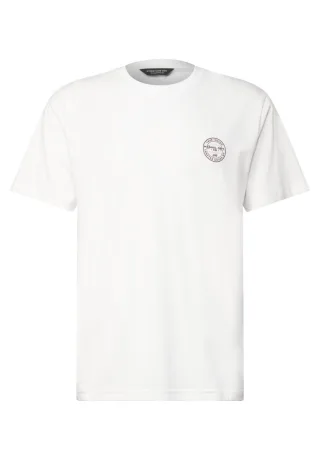 Street One - T-Shirt mit Logoprint weiß - Gr. - XL
