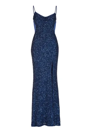 hey kyla - Slipdress mit transparenter Rückenpartie navy - Gr. - 42