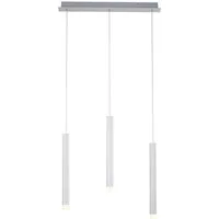 JUST LIGHT LED Pendelleuchte, LED-Leuchtmittel fest verbaut, Warmweiß, LED Hängeleuchte Wohnzimmerlampe Aluminium Silber 3 Flammig H 120 cm