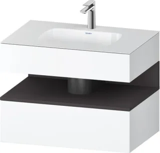 Duravit Qatego Einbauwaschtisch mit Konsolenwaschtischunterbau Graphit & Weiß Matt & Supermatt 800x5 QA4785080180010