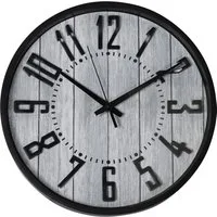 Hermann Jäckle Wanduhr 3205B Holzoptik grau schwarz 30,5 cm