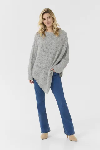 Poncho Loose fit Light Grey Melange