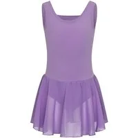 tanzmuster Chiffonkleid Ballettkleid Bella aus weicher Baumwolle Ballettbody mit Schlüssellochausschnitt für Mädchen fürs Kinder Ballett