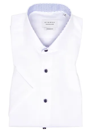ETERNA - Original Shirt Popeline Kurzarm weiß - Gr. - 45/Kurzarm