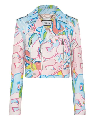 Lederjacke Bombing Graffiti