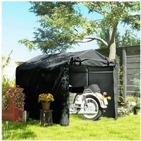Outsunny Gerätezelt Garagenzelt mit Rolltür, Foliengerätehaus Fahradgarage, Personen: 3 (UV-beständig Fahrradabdeckung, 1 tlg., wasserdicht Zeltgarage), für Terrasse, Garten, 220 x 157 x 165 cm Dunkelgrau