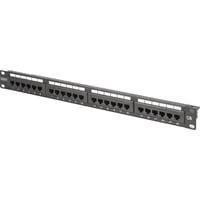 CAT 6, Klasse E Patchpanel, 24 Port schwarz, 1 HE