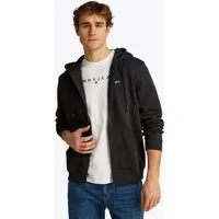 Tommy Jeans Kapuzensweatjacke TJM REGULAR S FLAG ZIP FLEECE THRU mit bestickten Markenlogo auf Brusthöhe