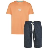 Phil & Co. Shorty Easy Sleep (Set, 2 tlg., 2-teilig) Herren Pyjama kurz Shorty Baumwolle Kurzarm Eingriffstaschen