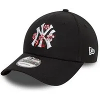 New Era Baseball Cap New York Yankees MLB Flower Icon Schwarz Verstellbare 9Forty Cap New E (1-St)