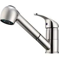 HOMELIVE Küchenarmatur Hochdruck Wasserhahn Küche 180° Spültischarmatur mit Ausziehbarer Mischbatterie mit Dual-Spülbrause Gebürstet