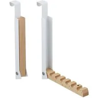 relaxdays Türhaken Klappbare Türgarderobe 2er Set, Türen, (2-St), weiß