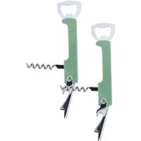 Koopman Flaschenöffner Korkenzieher Weinöffner Klappbar Bunt 2 er Set (Set, 2-tlg., Packung), 2tlg, Edelstahl, Korkenzieher, Bieröffner, Weinkorkenzieher
